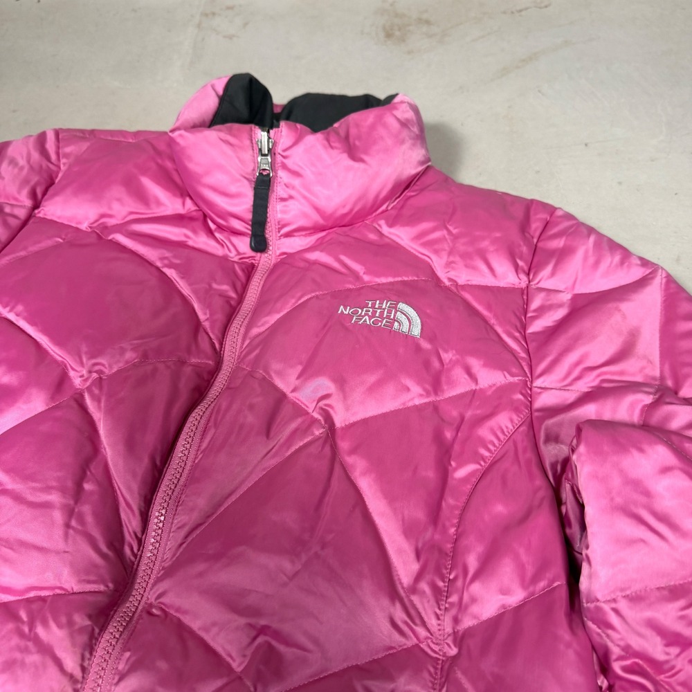 The North Face Womens Pink 550 Down Quilted Puffer Jacket Size Medium Diamond - Picture 3 of 8